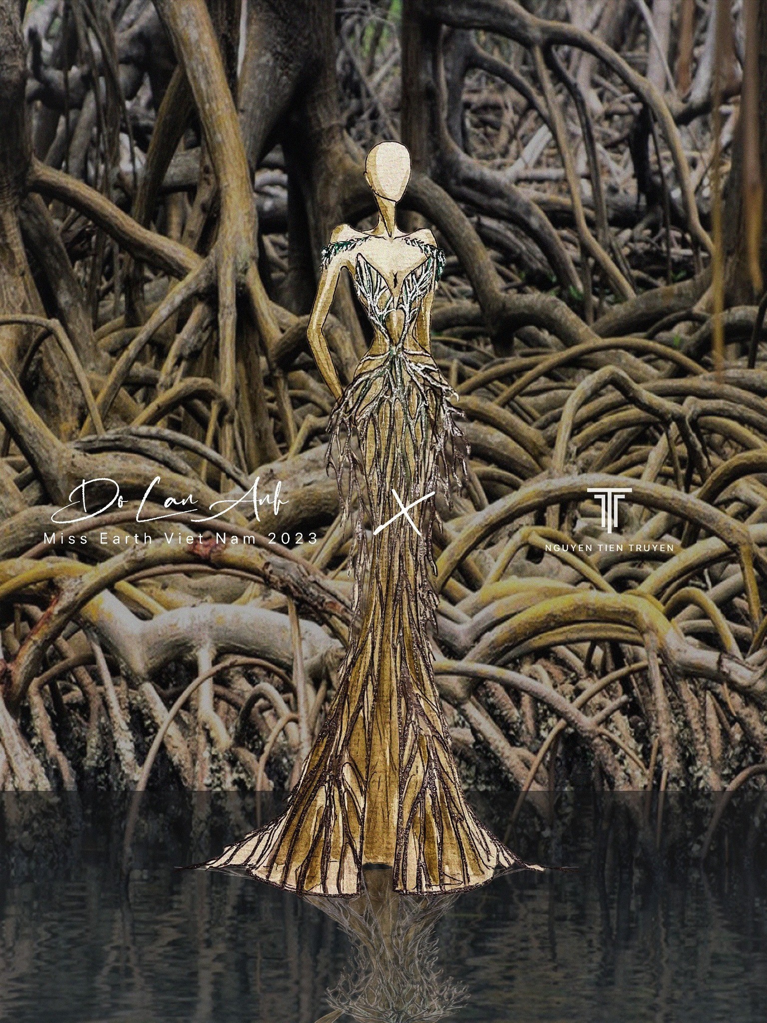 Lan Anh ghi điểm khi tiết lộ trang phục cho phần thi Evening Gown  lấy cảm hứng từ rừng ngập mặn