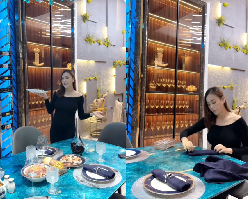 Phương Oanh tự tay chuẩn bị cho tiệc kiểu fine dining nhân dịp Giáng sinh Phương Oanh tự tay chuẩn bị cho tiệc kiểu fine dining nhân dịp Giáng sinh