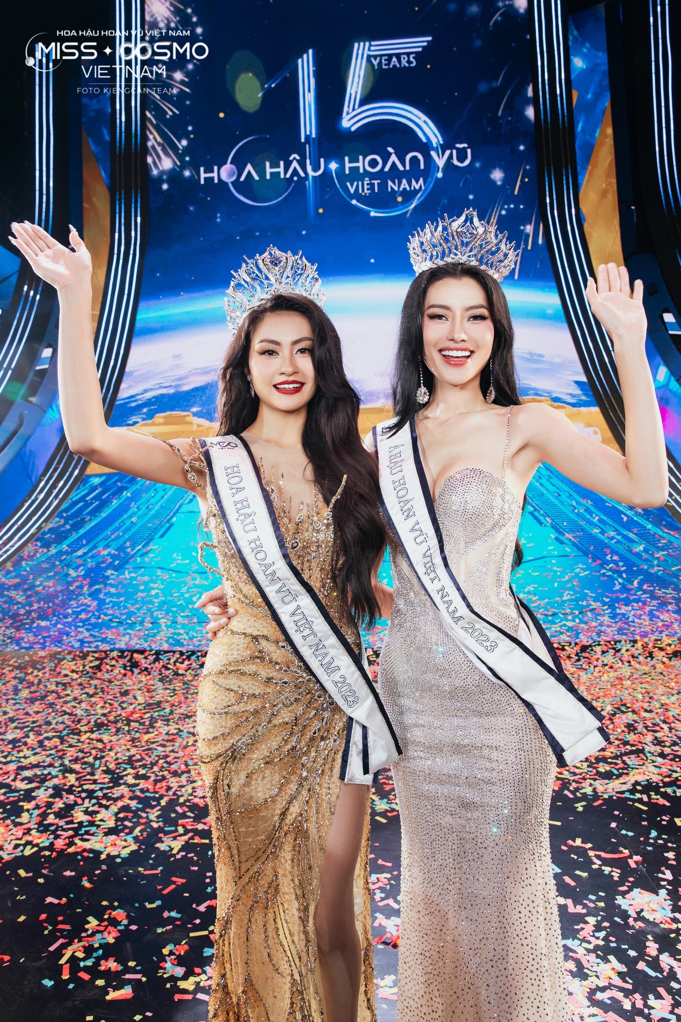 Hai người đẹp chiến thắng ngôi vị cao nhất của Hoa hậu Hoàn vũ Việt Nam 2023 - Miss Cosmo Vietnam
