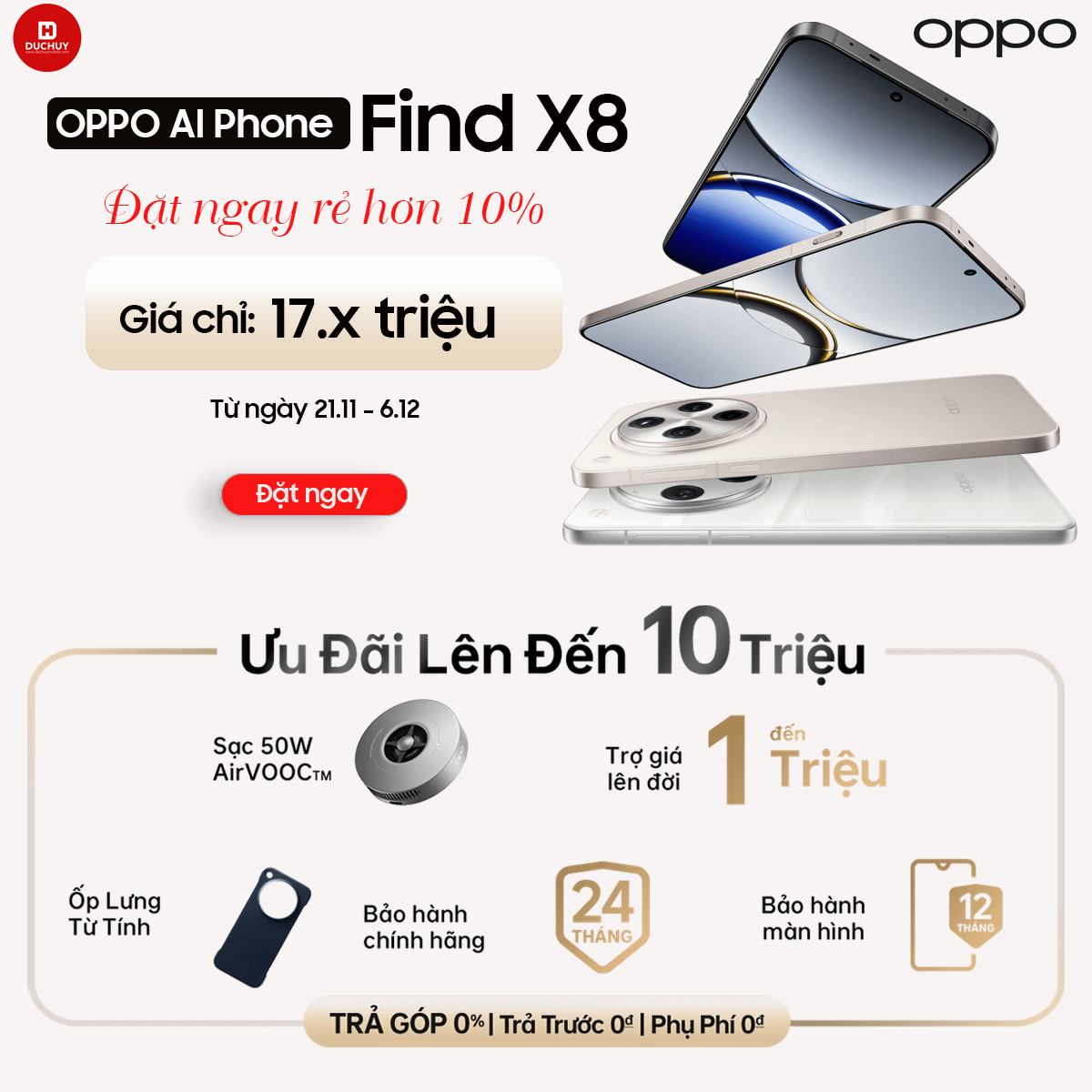 Cách mua OPPO Find X8, X8 Pro rẻ hơn 4,5 triệu đồng - Ảnh 5 Cách mua OPPO Find X8, X8 Pro rẻ hơn 4,5 triệu đồng - Ảnh 5