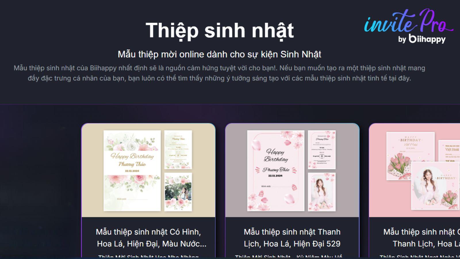 Nền tảng thiết kế thiệp sinh nhật online chuyên nghiệp từ Biihappy invitePro - Ảnh 1 Nền tảng thiết kế thiệp sinh nhật online chuyên nghiệp từ Biihappy invitePro - Ảnh 1