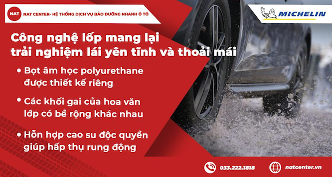 Lốp Michelin công nghệ Acoustic cho chuyến đi thêm êm ái - NAT Center - Ảnh 2 Lốp Michelin công nghệ Acoustic cho chuyến đi thêm êm ái - NAT Center - Ảnh 2