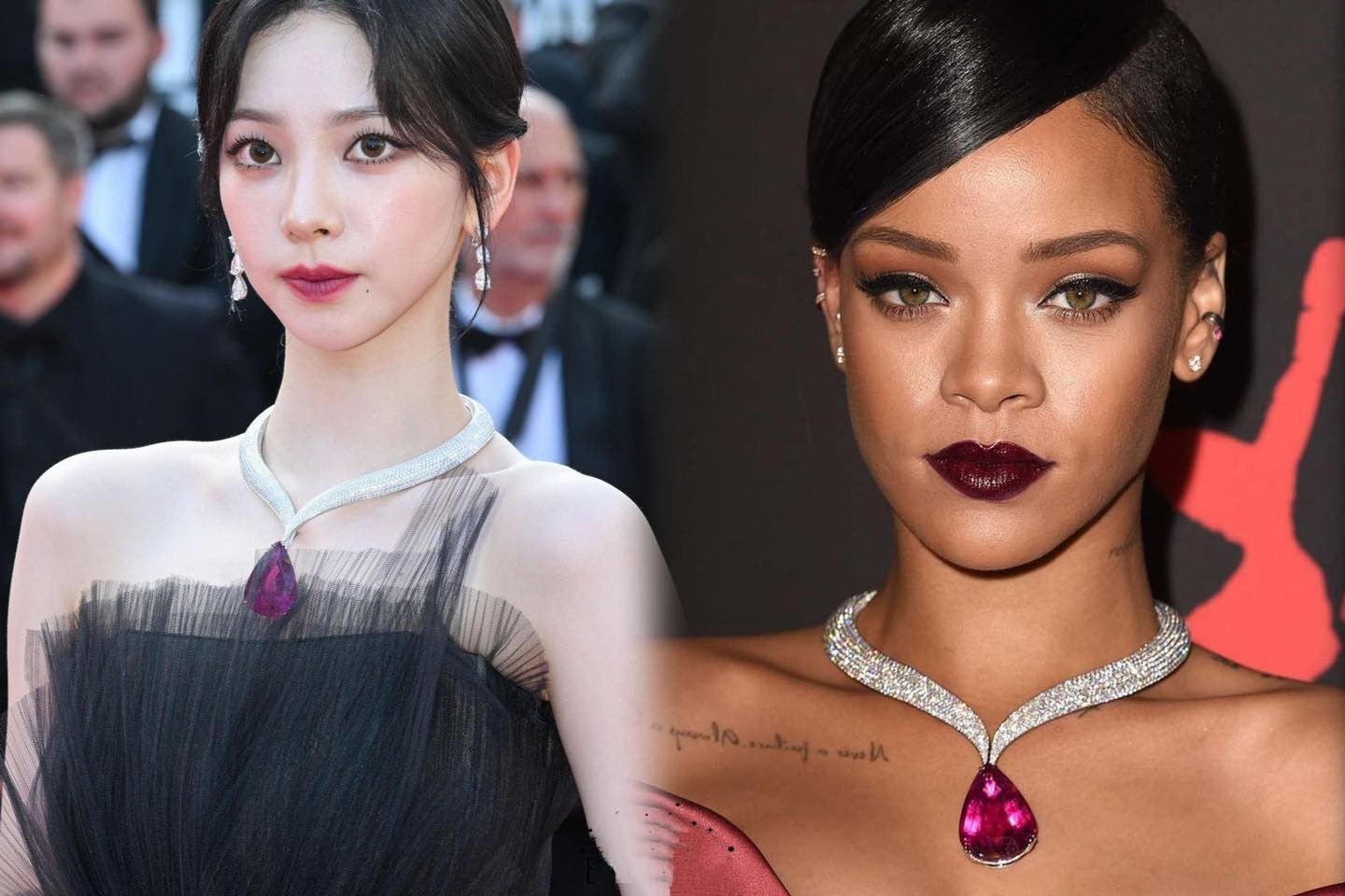Chiếc vòng cổ độc quyền tới mức từ trước tới nay mới chỉ có 2 celeb đeo nó là Rihanna (2014) và Karina (2023)
