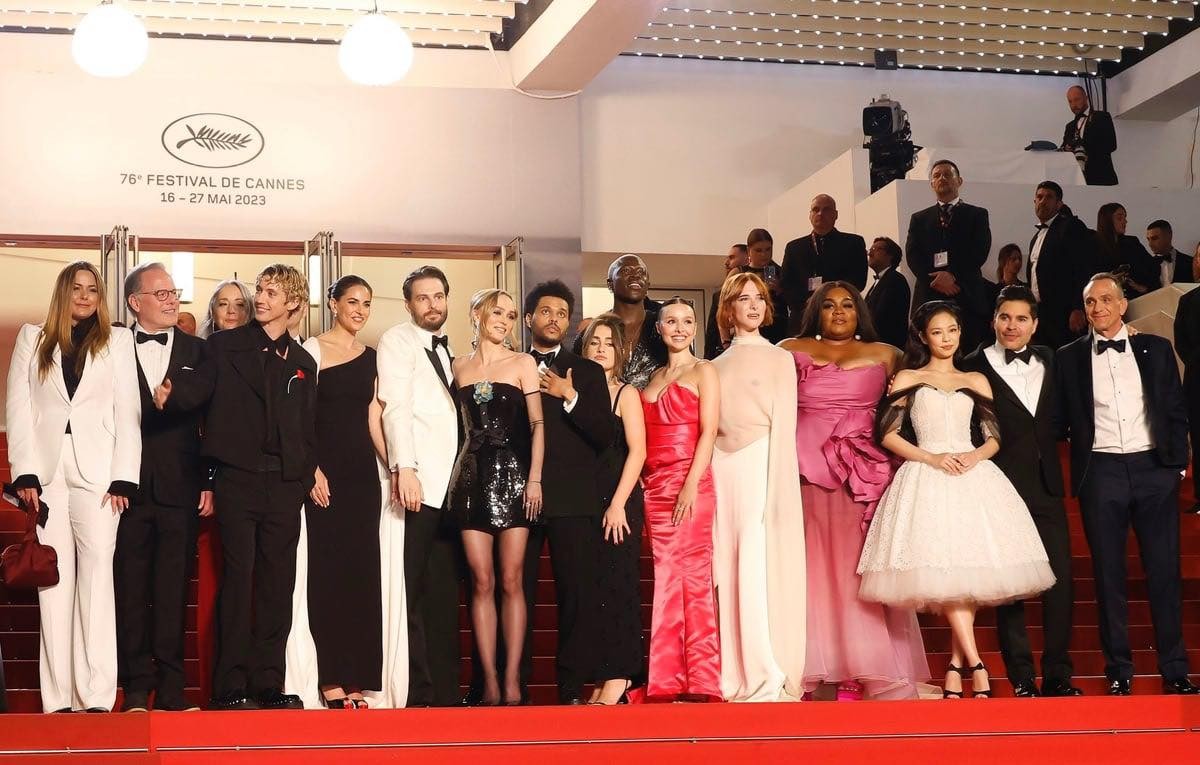 Dàn cast 'The Idol' tại LHP Cannes. Ảnh: Getty Images