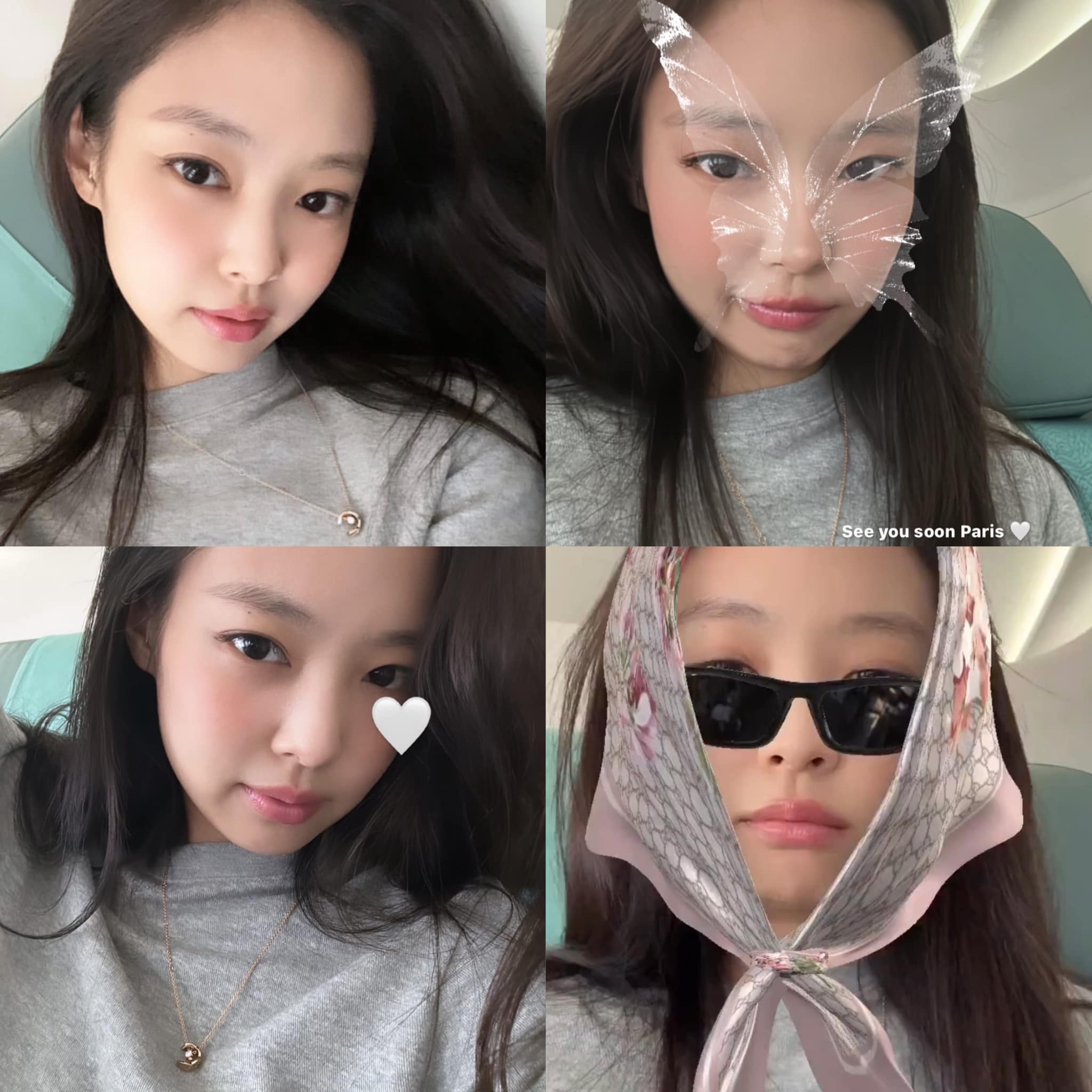 Trên instagram, Jennie cũng chia sẻ hình ảnh selfie xinh ngất ngây trong lúc ngồi trên báy bay Trên instagram, Jennie cũng chia sẻ hình ảnh selfie xinh ngất ngây trong lúc ngồi trên báy bay