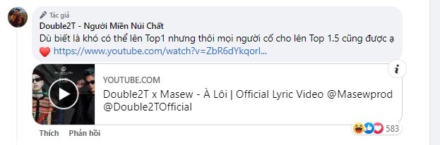 Màn kêu gọi 'cày view' hết sức dễ thương của Double2T Màn kêu gọi 'cày view' hết sức dễ thương của Double2T