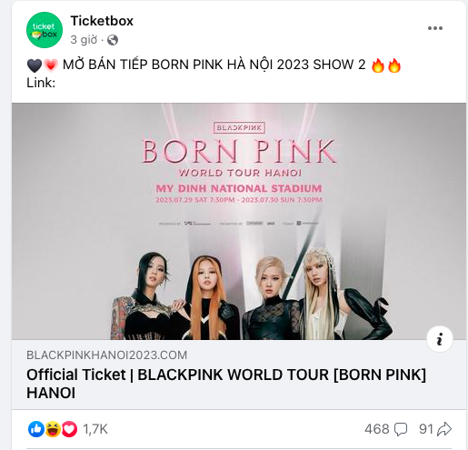 Nhu cầu mua vé tăng vọt, BTC mở bán thêm vé concert BLACKPINK ngày 2 - Ảnh 1 Nhu cầu mua vé tăng vọt, BTC mở bán thêm vé concert BLACKPINK ngày 2 - Ảnh 1