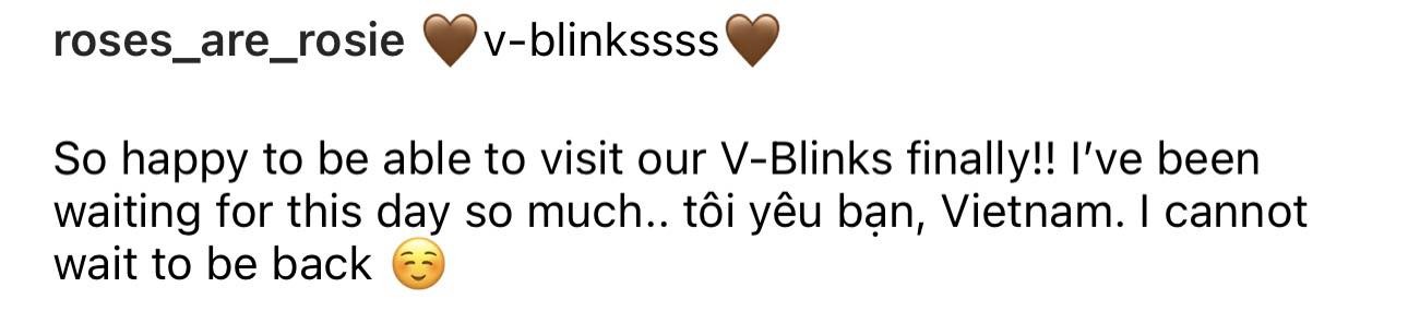 Rosé viết 'tôi yêu bạn' bằng tiếng Việt trên instagram Rosé viết 'tôi yêu bạn' bằng tiếng Việt trên instagram