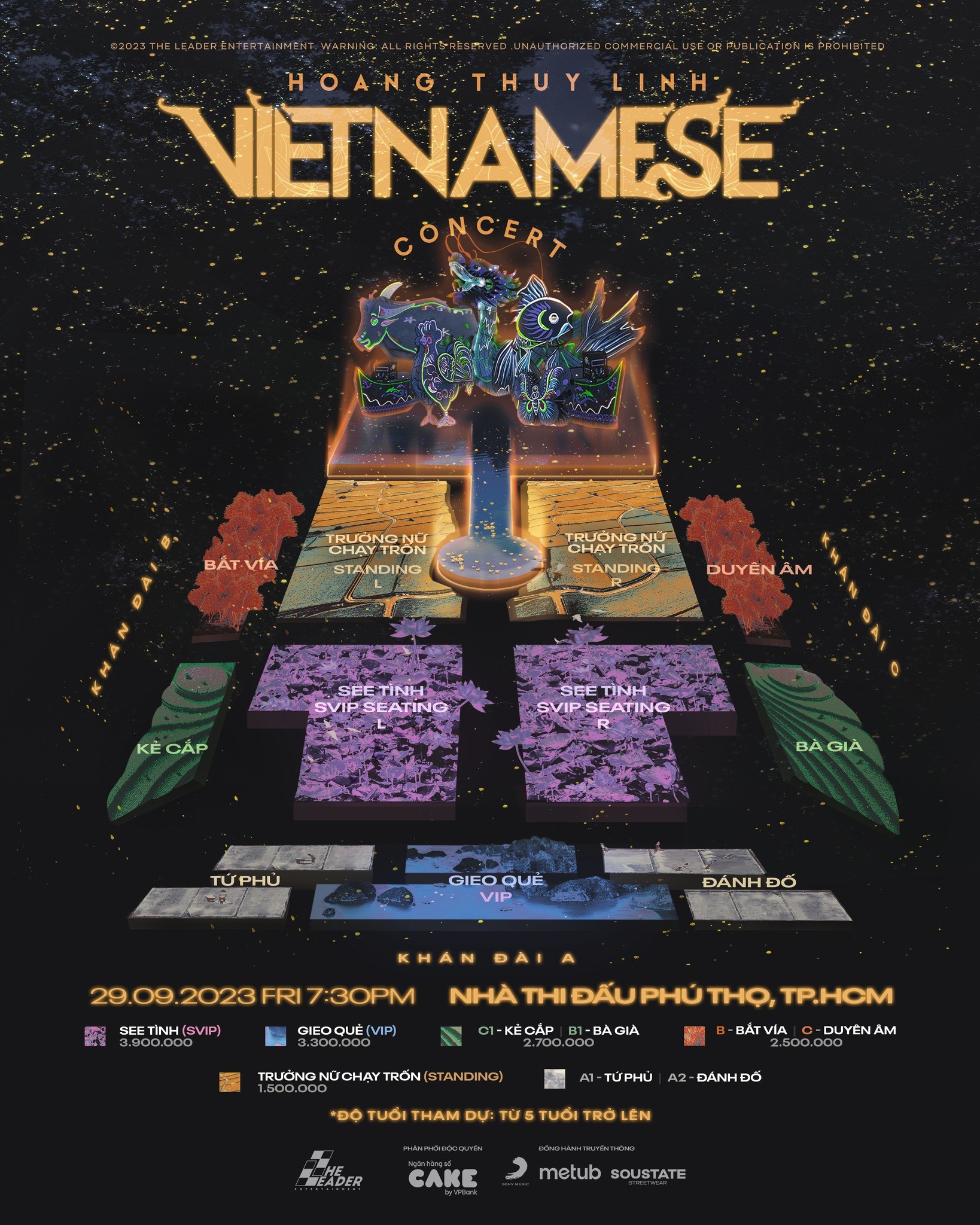 Sơ đồ giá vé 'Vietnamese Concert' của Hoàng Thùy Linh. Sơ đồ giá vé 'Vietnamese Concert' của Hoàng Thùy Linh.