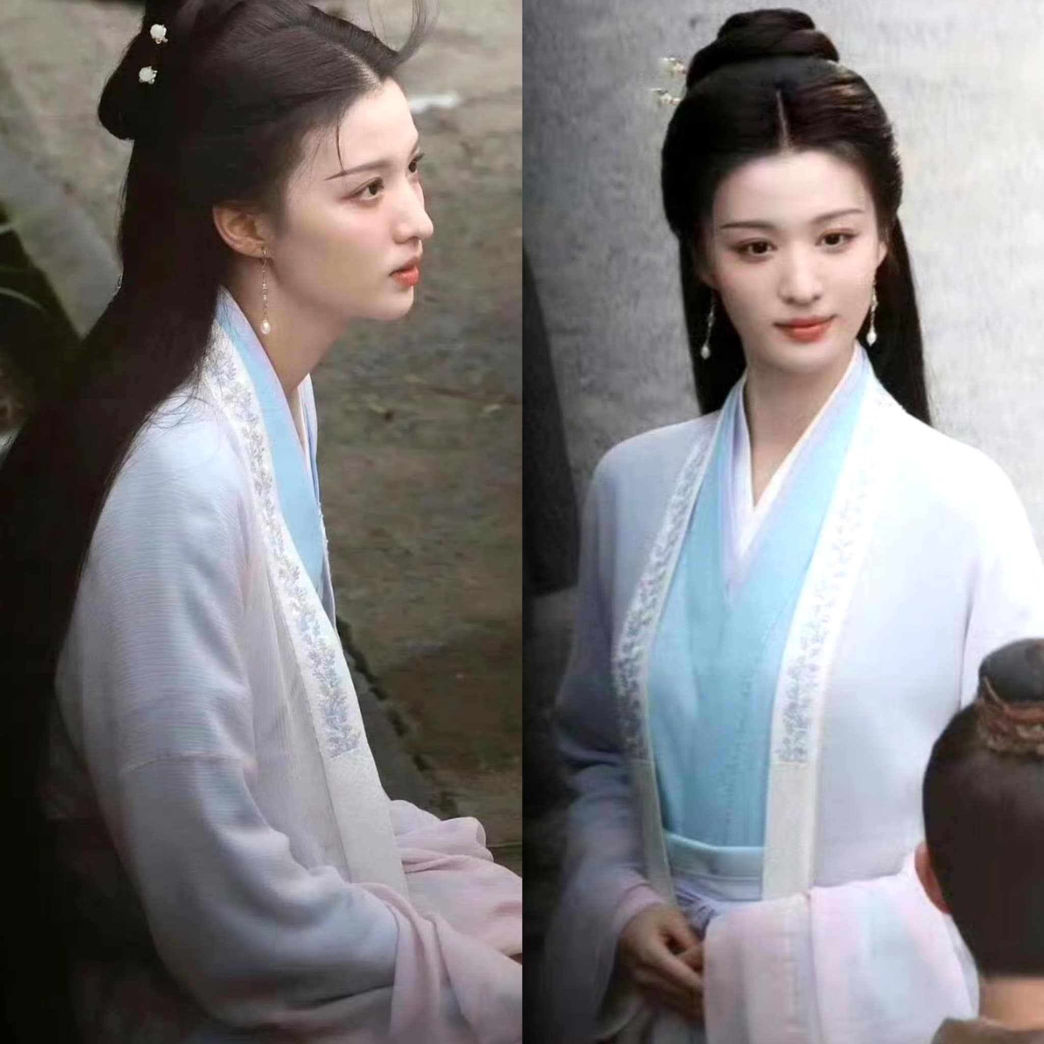 Vương Sở Nhiên khoe nhan sắc thần tiên trong hậu trường bộ phim cổ trang 'Kiều Tàng'.