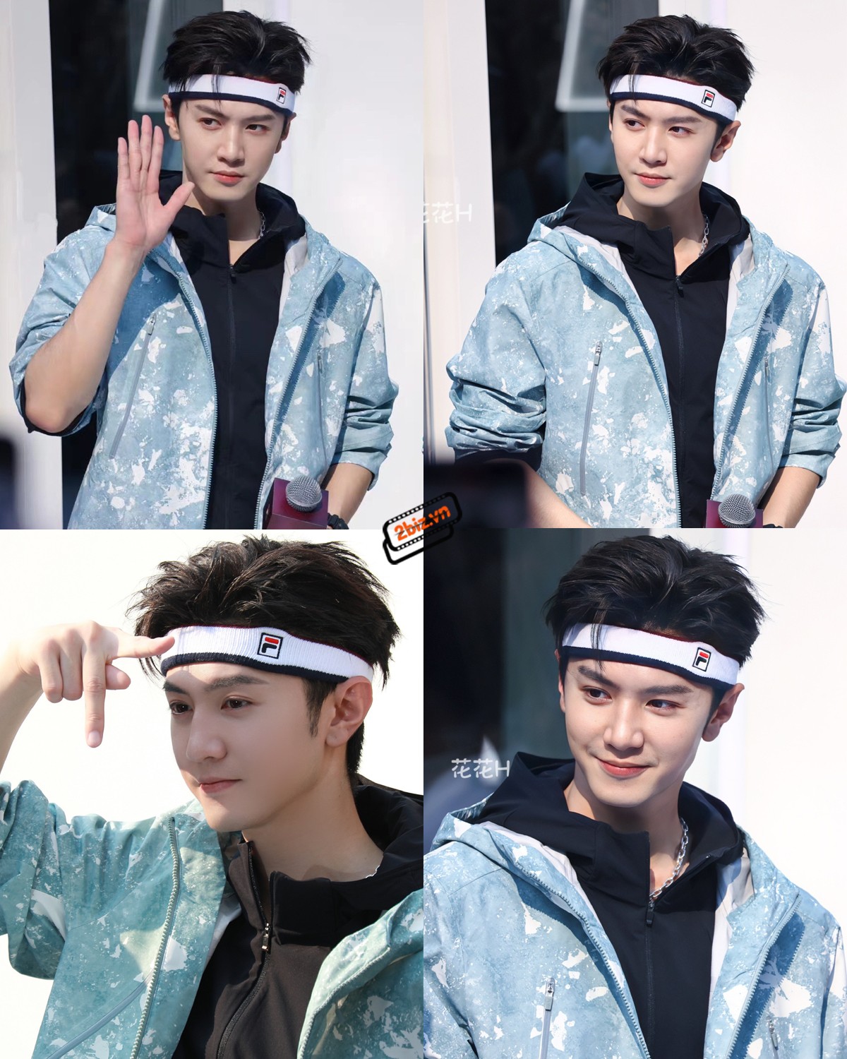 Trần Triết Viễn đẹp trai hết nấc với trang phục thể thao hai lớp dưới thời tiết 33 độ ở Thành Đô  trong sự kiện của Fila ngày 5/9.