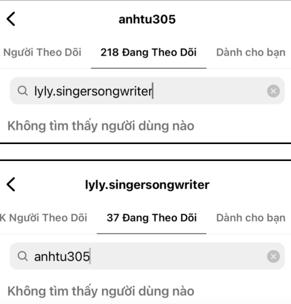 Anh Tú - LyLy ngừng theo dõi nhau trên Instagram