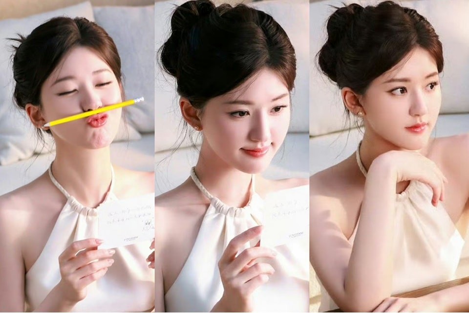 Triệu Lộ Tư đáng yêu, nhí nhảnh trong ảnh hậu trường quảng cáo mới đây. Có thể thấy khuôn mặt nữ diễn viên không có sự thay đổi, gián tiếp phủ nhận tin đồn phẫu thuật thẩm mỹ những ngày qua