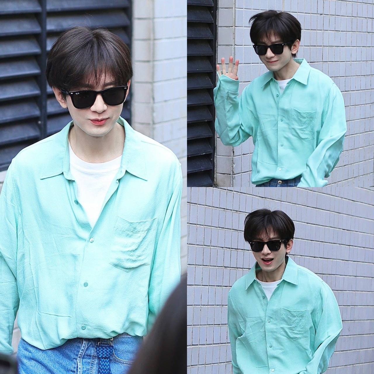 Thành Nghị tươi tắn trên đường đến tham dự Gala Diễn đàn Văn hóa Bắc Kinh.