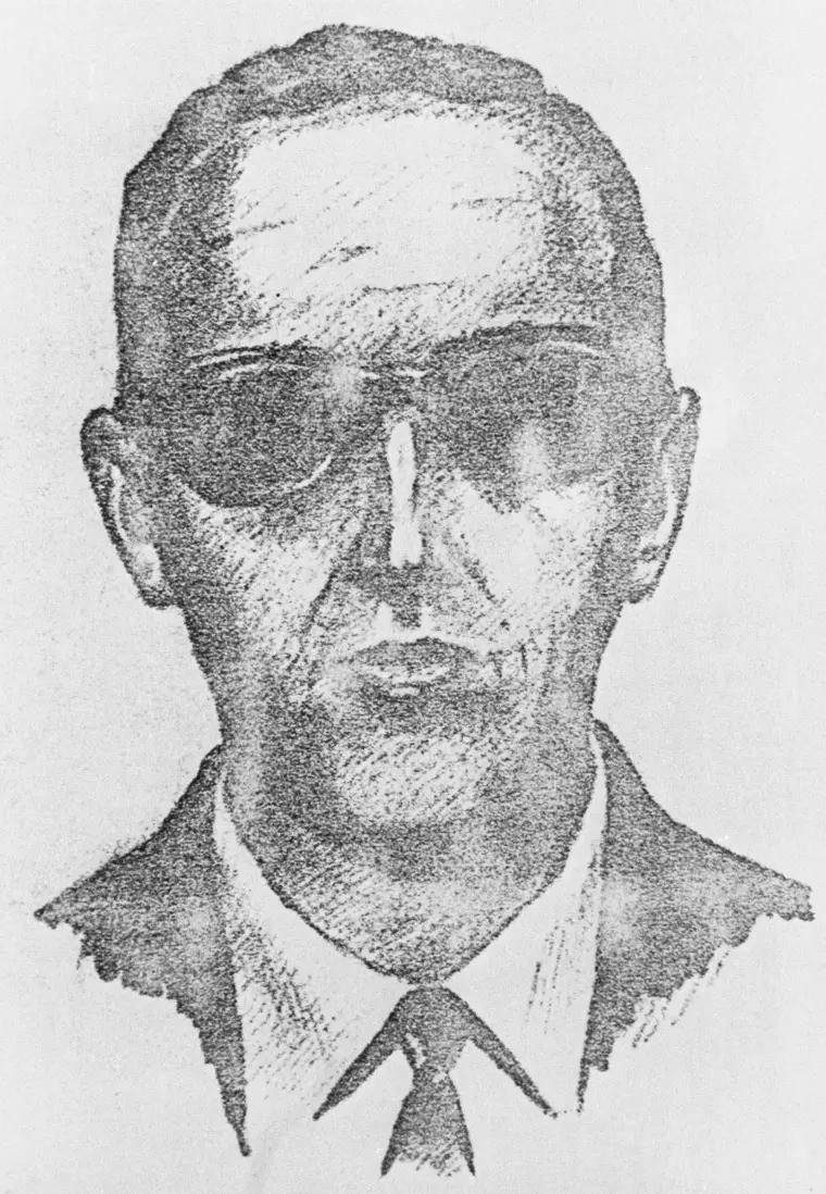 Bản phác thảo của cảnh sát về D.B. Cooper. Ảnh: Bettmann/Getty Bản phác thảo của cảnh sát về D.B. Cooper. Ảnh: Bettmann/Getty
