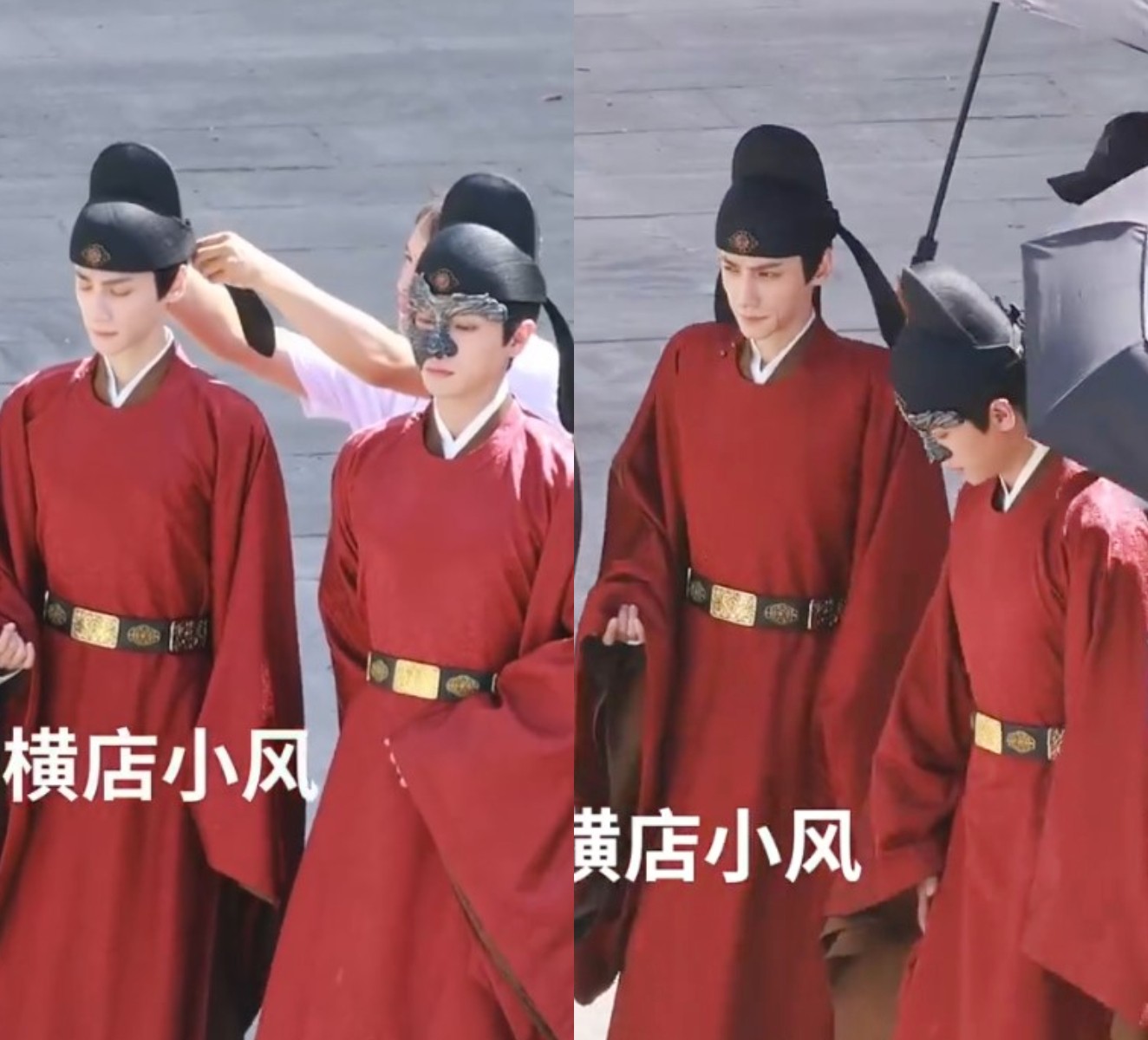 La Vân Hi và Thừa Lỗi chung khung hình trong một cảnh quay của phim 'Nhan Tâm Ký'.