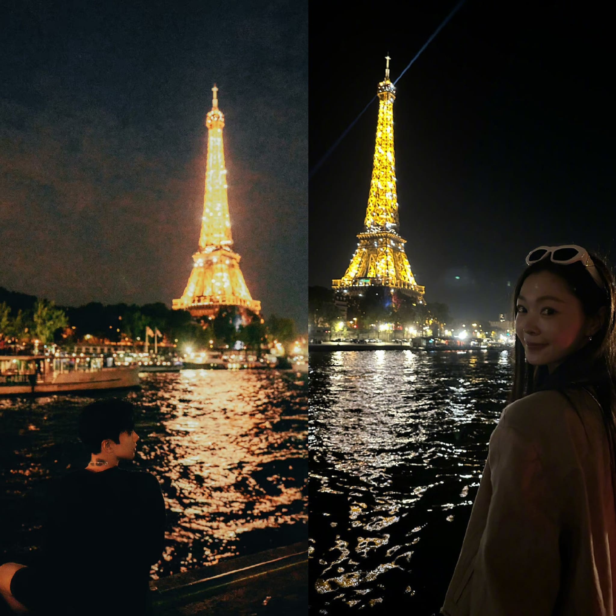 Bạch Kính Đình và Tống Dật đăng ảnh chụp tại Tháp Eiffel, dù đăng riêng nhưng không khác ảnh couple
