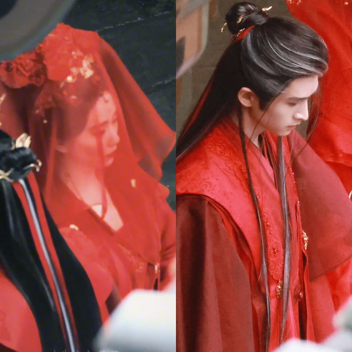 Lưu Thi Thi và Trương Vân Long với tạo hình đại hôn trong 'Hồ Yêu Tiểu Hồng Nương: Trúc Nghiệp'.