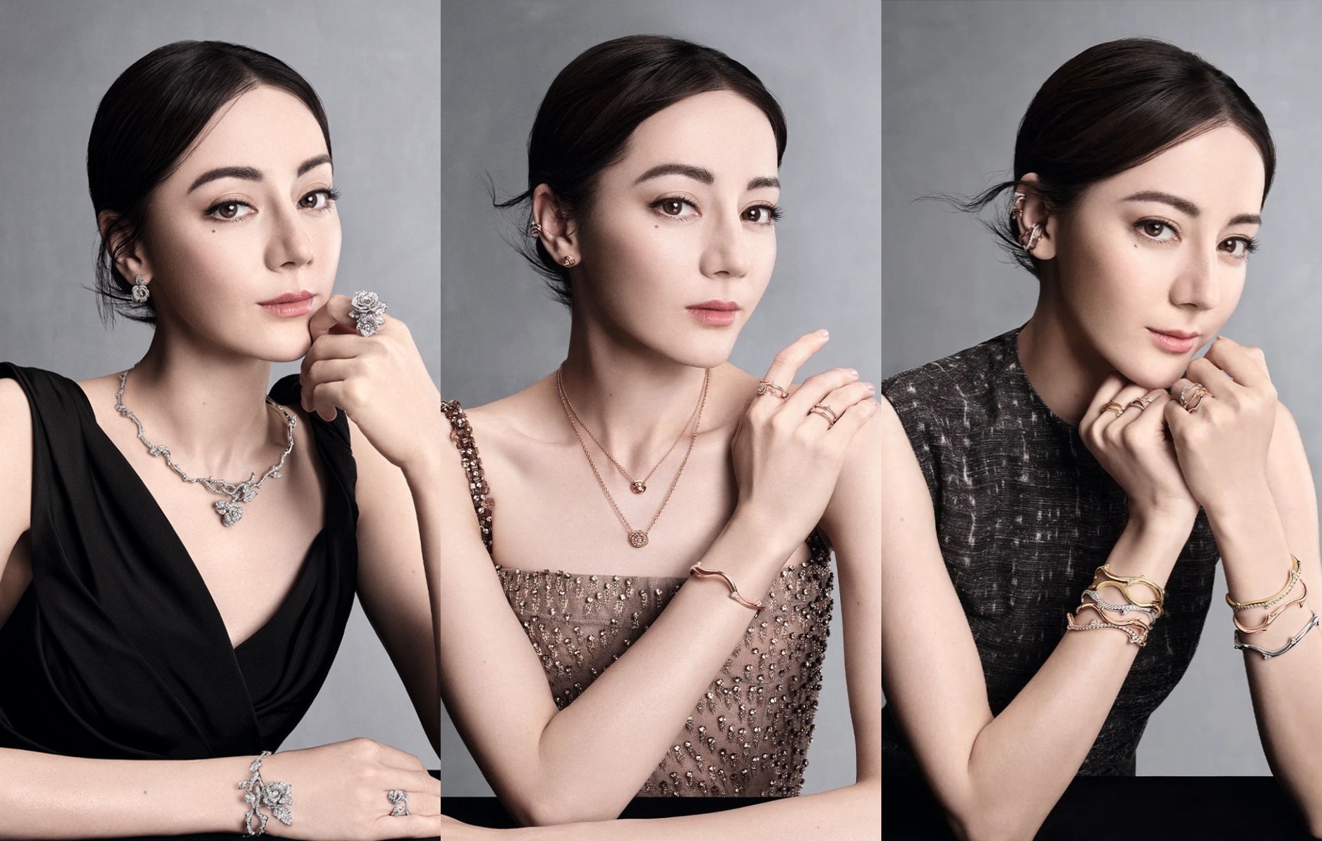 Địch Lệ Nhiệt Ba trong loạt hình quảng cáo mới cho BST trang sức La Rose Dior.