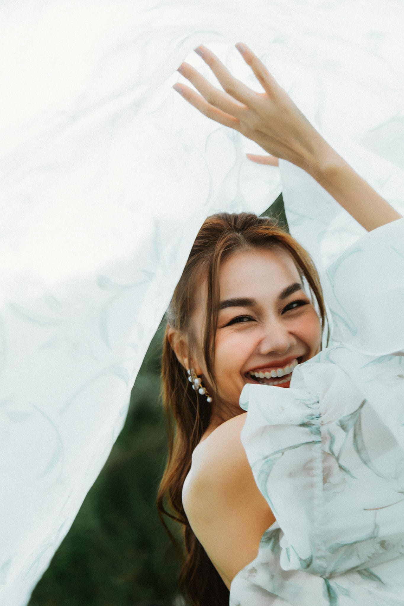 Có thể thấy nụ cười của Thanh Hằng tràn ngập sự hạnh phúc