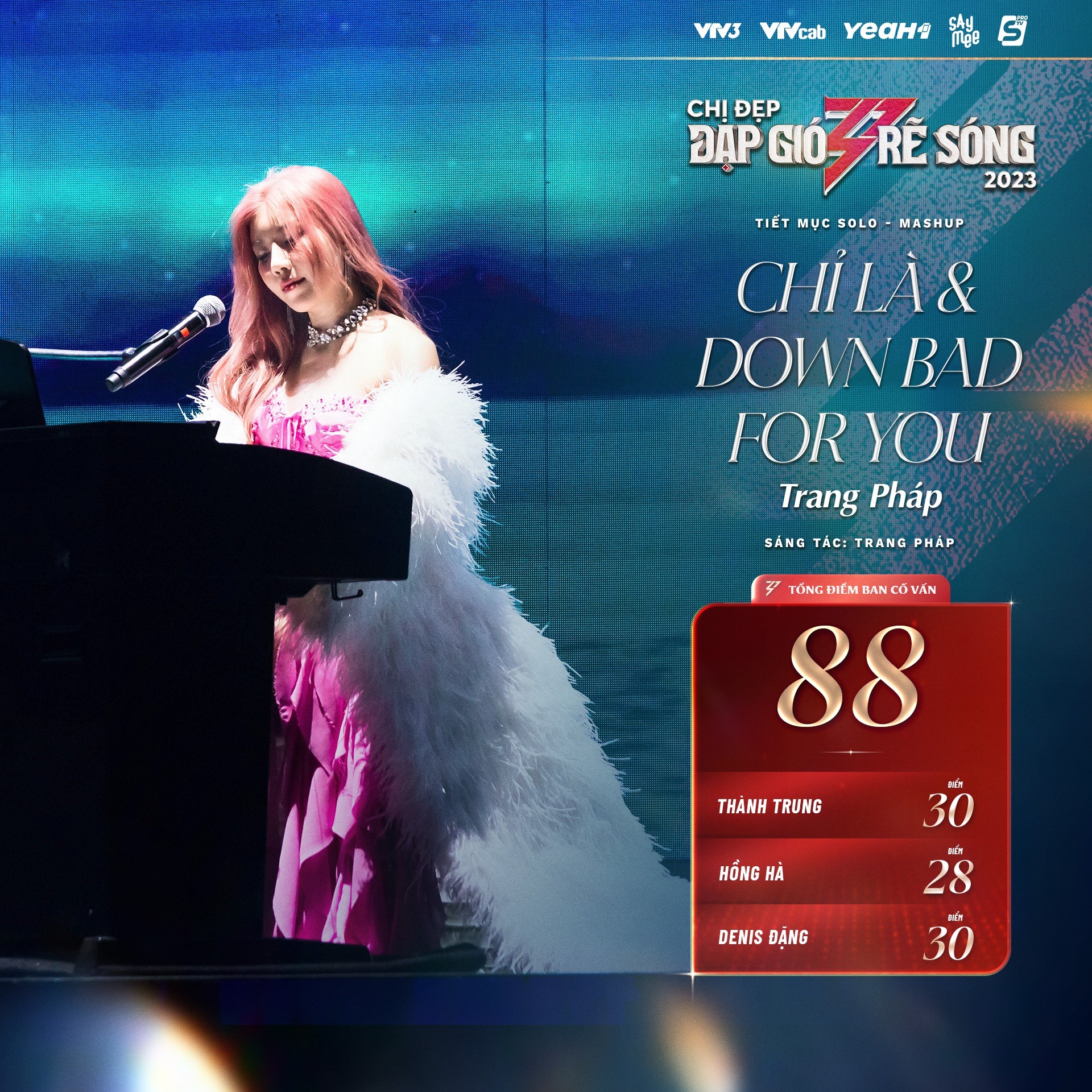 Tổng kết bảng điểm 14 tiết mục solo trong 'Chị Đẹp Đạp Gió Rẽ Sóng' tập 2 - Ảnh 1