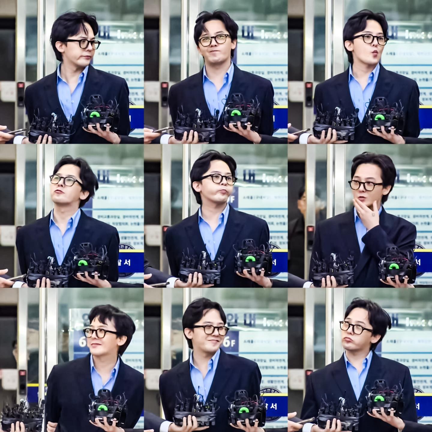 Những biểu cảm của G-Dragon khi đưa ra lời cuối cùng với giới truyền thông sau khi rời đồn cảnh sát