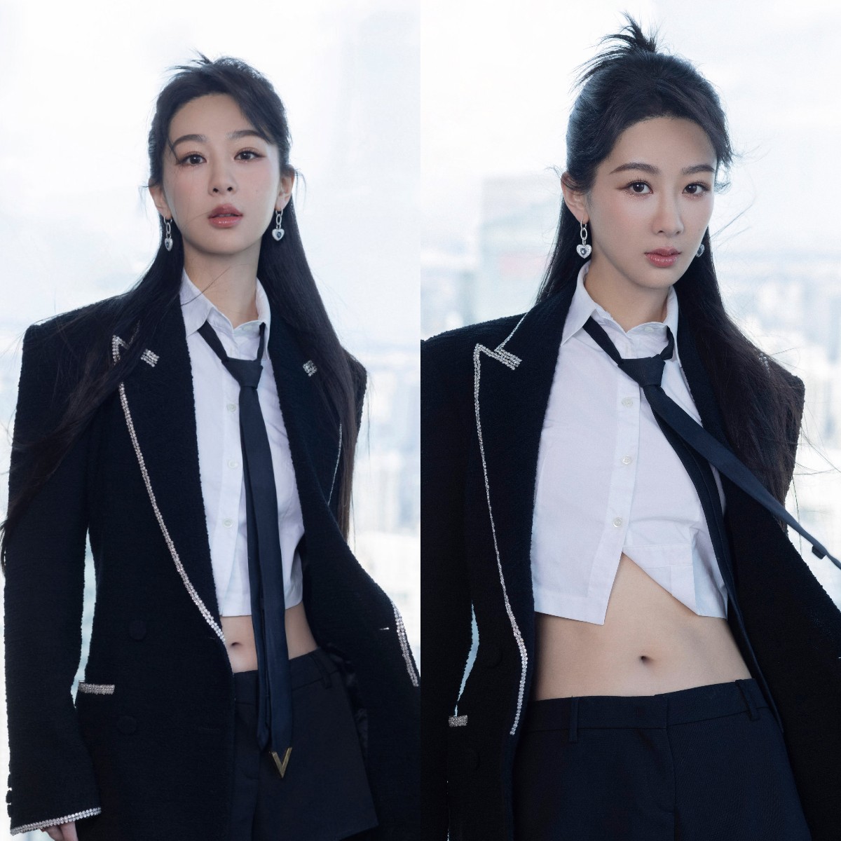 Gương mặt đại diện mới của Valentino - Dương Tử diện áo của thương hiệu để tham gia hoạt động chiều nay.