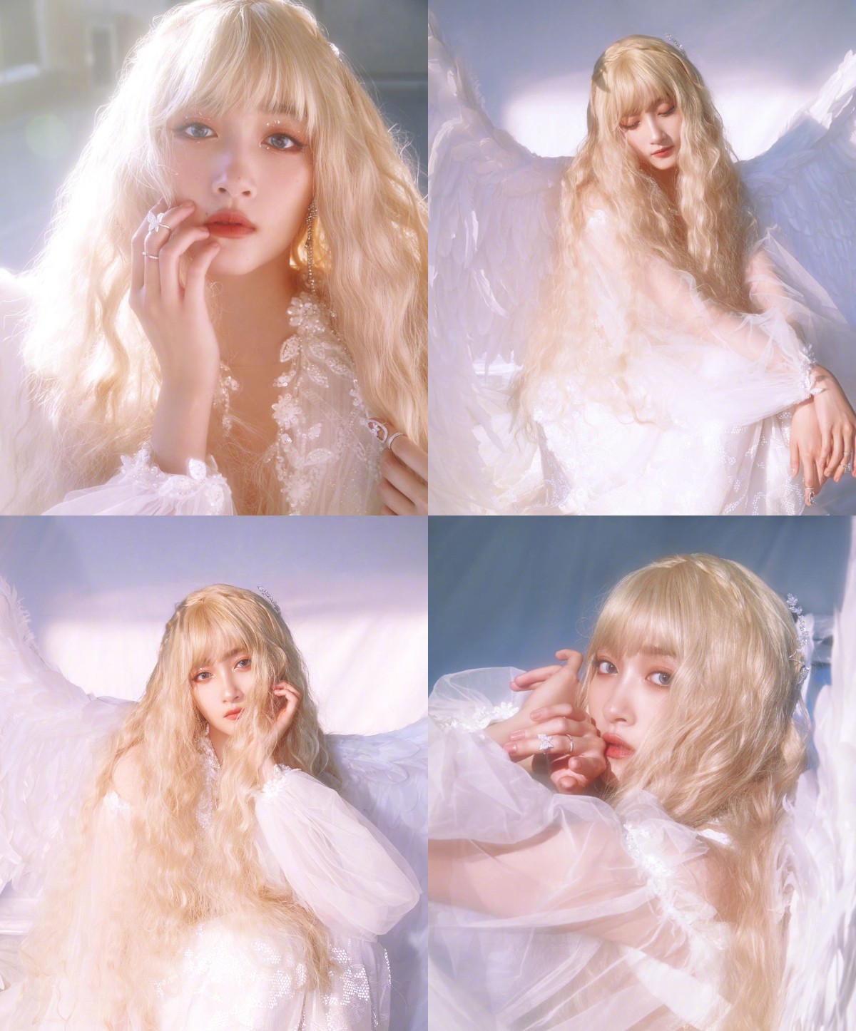 Quan Hiểu Đồng hóa thiên thần tóc vàng trong tạo hình show 'Vương Bài Đối Vương Bài' tập tối nay.