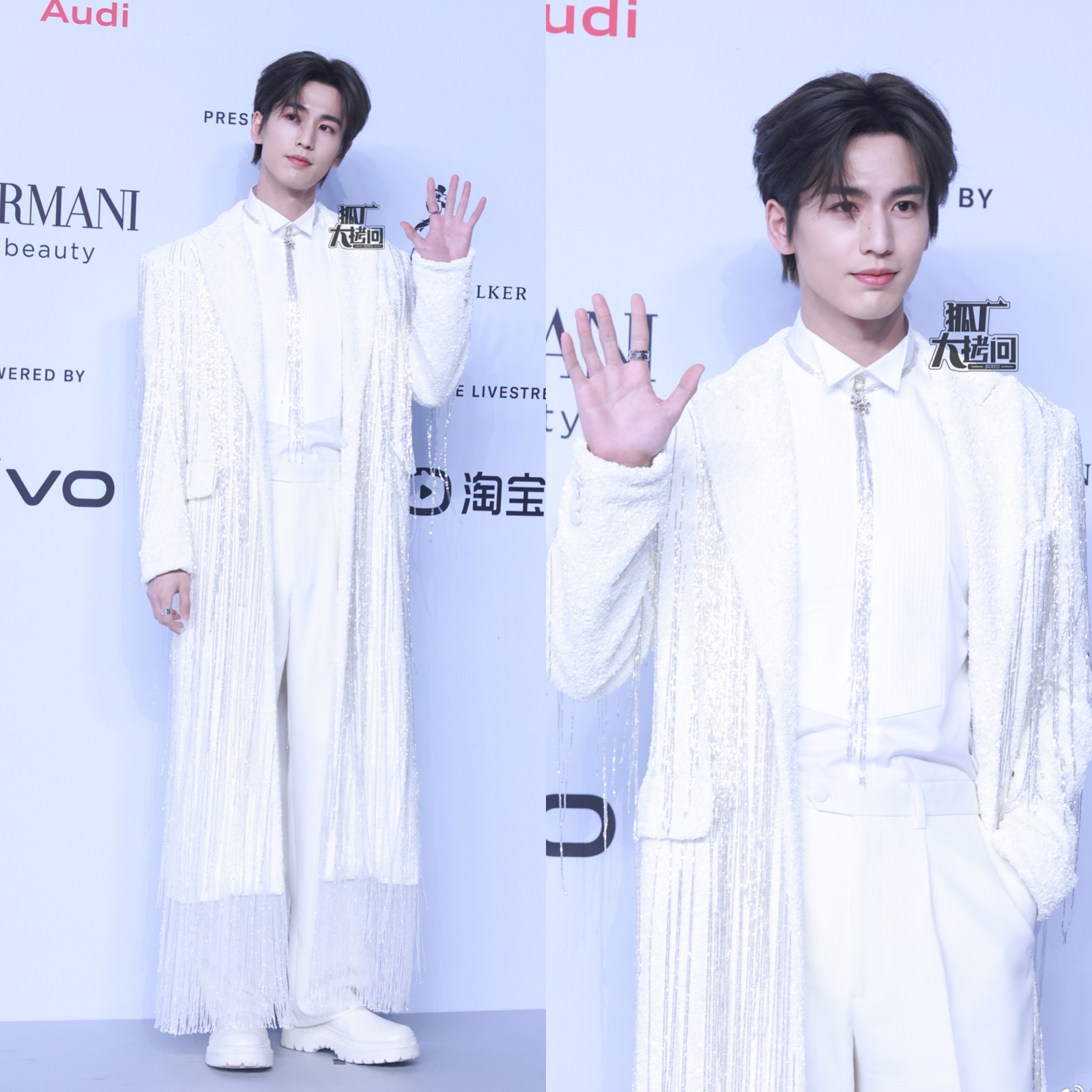 Trương Lăng Hách điển trai với cây trắng trên thảm đỏ