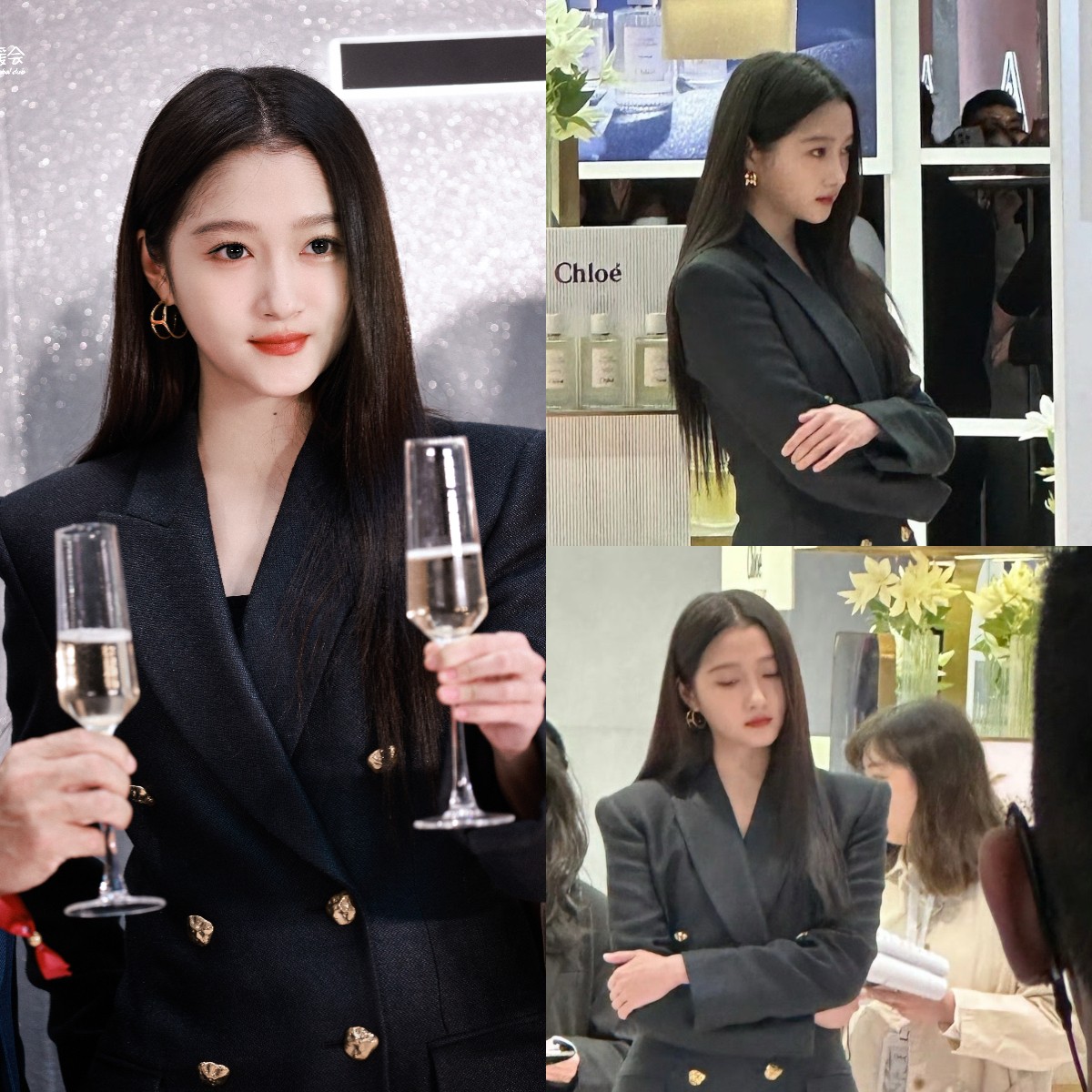 Quan Hiểu Đồng tại hoạt động Chloe x Sephora chiều nay.