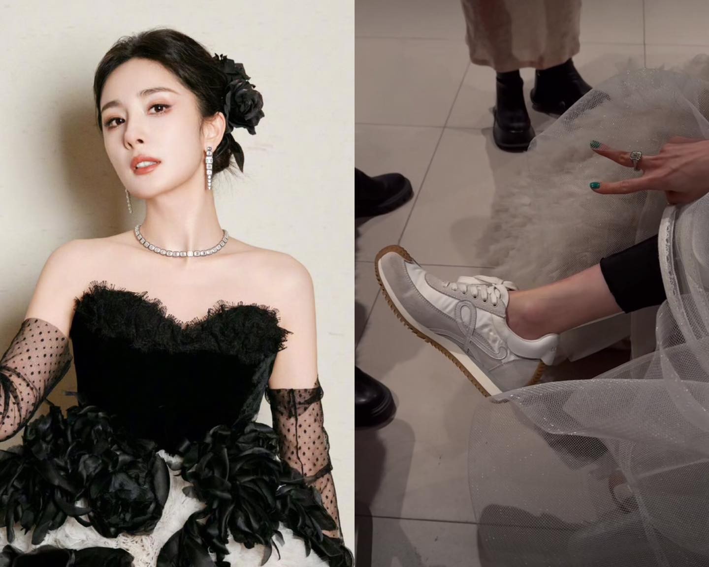 Phía sau chiếc Haute Couture lộng lẫy của Dương Mịch tại sự kiện GQ là một chiếc quần legging + một đôi giày thể thao