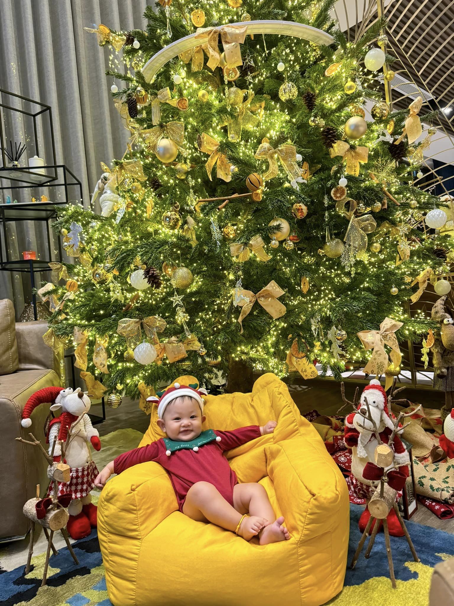 Đàm Thu Trang 'flex' bộ ảnh Giáng sinh đậm 'mùi tiền' của hai nhóc tỳ - Ảnh 2