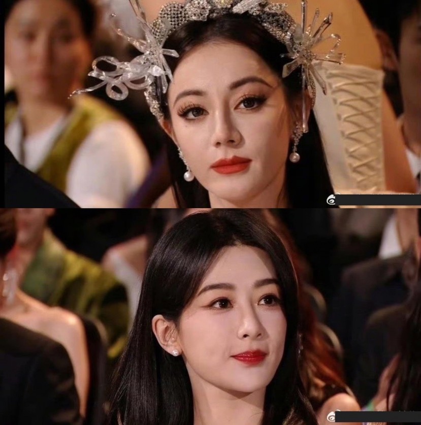 Hình ảnh netizen so sánh nhan sắc Dương Tử và Địch Lệ Nhiệt Ba tại Tinh Quang Đại Thưởng 2023