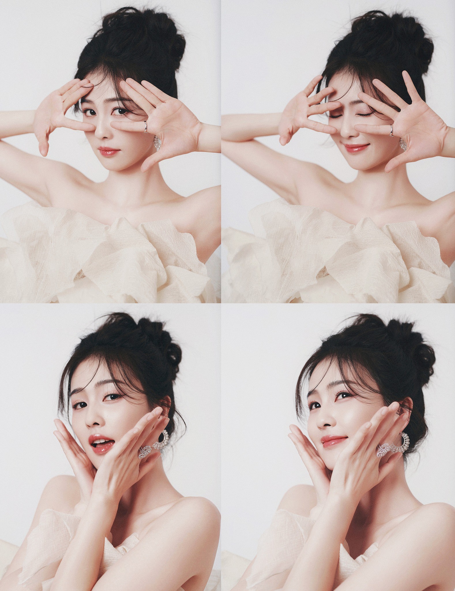 Bạch Lộc rạng rỡ trong bộ ảnh đầu năm mới. Trang phục của nữ diễn viên là Haute Couture đến từ BST mùa thu 2023 của Ashi Studio.