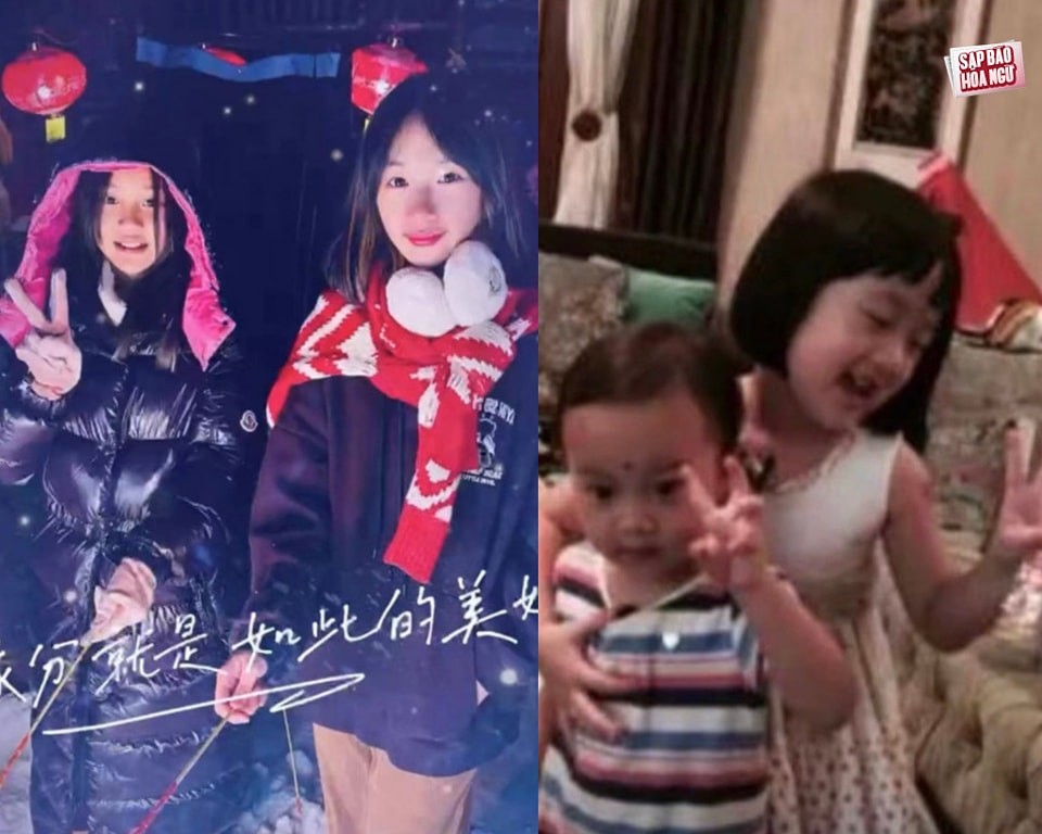 Điềm Hinh (con gái của Lý Tiểu Lộ và Giải Nãi Lượng) và Nei Nei (con gái của Ngô Tôn) có dịp gặp nhau và chụp ảnh chung. Cả hai từng tham gia show 'Bố ơi, mình đi đâu thế?' vào 10 năm trước.