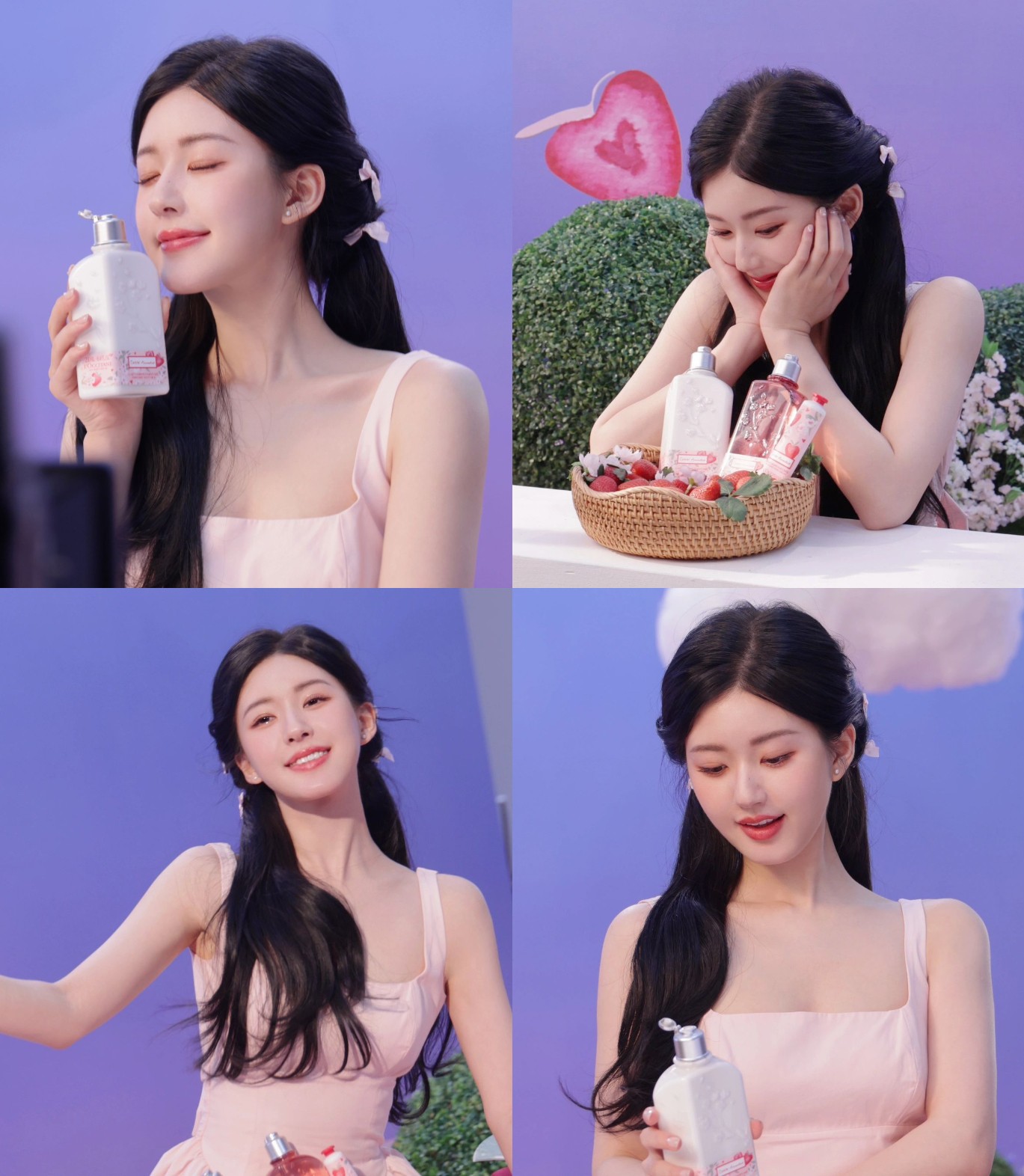 Triệu Lộ Tư xinh ngọt ngào trong hậu trường buổi chụp quảng cáo cho thương hiệu L'Occitane.