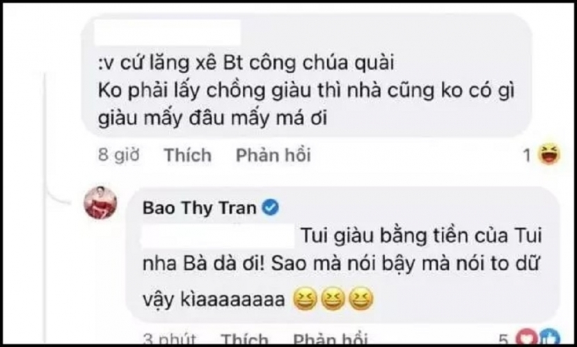 Bảo Thy phản hồi cực căng Bảo Thy phản hồi cực căng