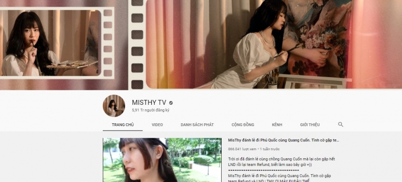 Kênh YouTube 6 triệu subscriber của Misthy trước nguy cơ bay màu khiến fan lo lắng. Ảnh chụp từ màn hình Kênh YouTube 6 triệu subscriber của Misthy trước nguy cơ bay màu khiến fan lo lắng. Ảnh chụp từ màn hình