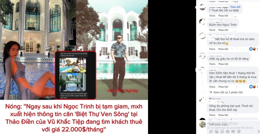 Cư dân mạng bóc phốt Vũ Khắc Tiệp chỉ là người thuê chứ không phải chủ nhân căn biệt thự. Ảnh internet Cư dân mạng bóc phốt Vũ Khắc Tiệp chỉ là người thuê chứ không phải chủ nhân căn biệt thự. Ảnh internet