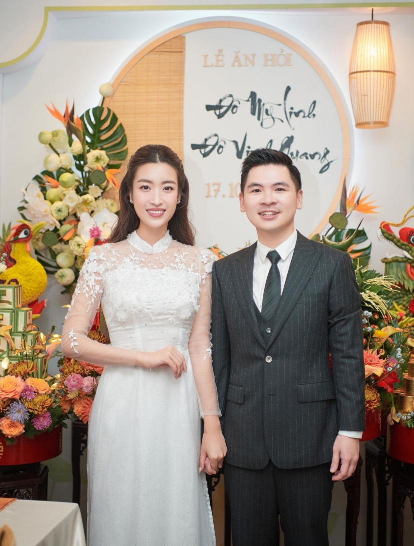 Đỗ Mỹ Linh và chồng chủ tịch. Ảnh FBNV Đỗ Mỹ Linh và chồng chủ tịch. Ảnh FBNV