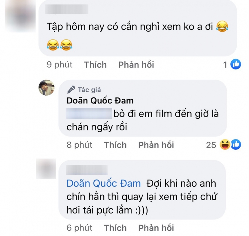 Doãn Quốc Đam bức xúc trước cảnh 'ngược' của Phong và Vân. Ảnh: FBNV Doãn Quốc Đam bức xúc trước cảnh 'ngược' của Phong và Vân. Ảnh: FBNV