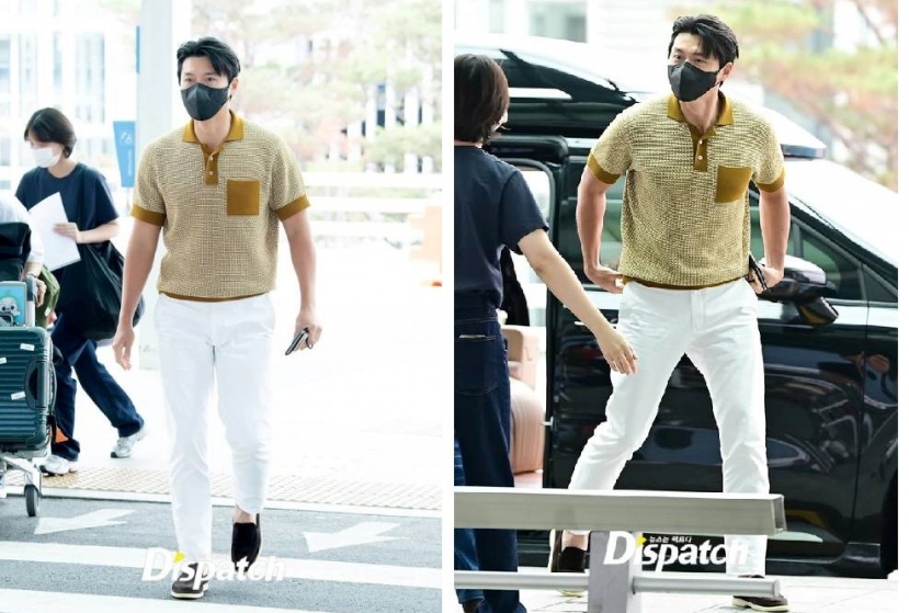 Hyun Bin diện đồ đơn giản, khoe được thân hình vạm vỡ. Ảnh: Dispatch Hyun Bin diện đồ đơn giản, khoe được thân hình vạm vỡ. Ảnh: Dispatch
