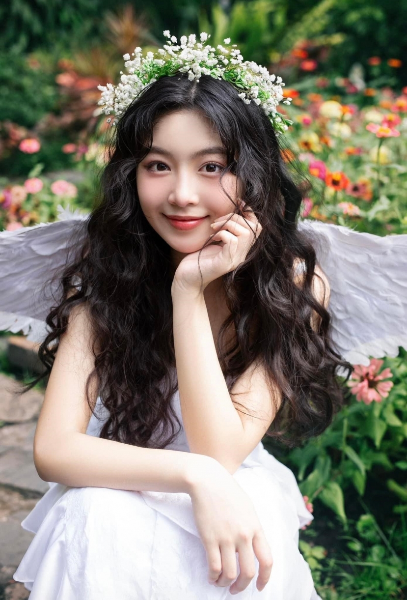 Con gái MC Quyền Linh đẹp thoát tục khi diện lễ phục cổ - Ảnh 1 Con gái MC Quyền Linh đẹp thoát tục khi diện lễ phục cổ - Ảnh 1
