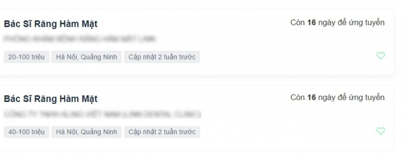 Thông báo tuyển dụng bác sĩ RHM với mức lương hấp dẫn. Thông báo tuyển dụng bác sĩ RHM với mức lương hấp dẫn.