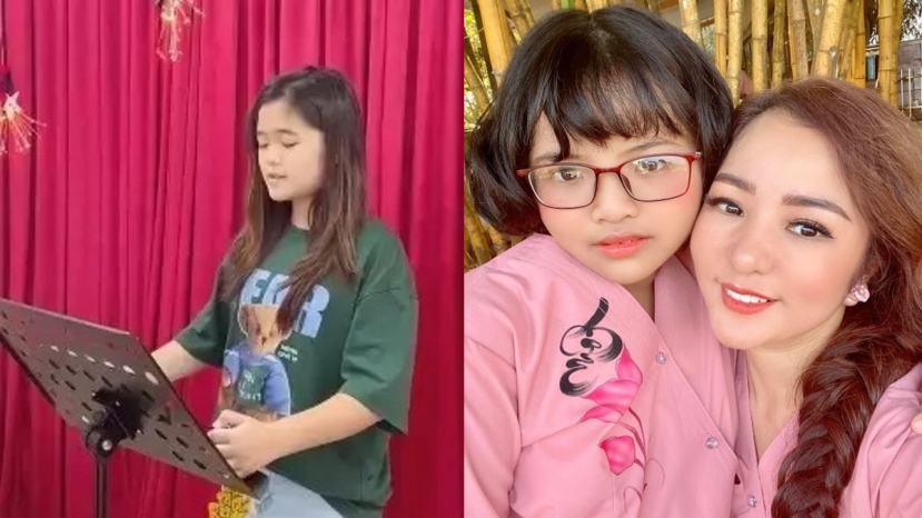 Con gái Thúy Nga hát ca khúc Ba ngọn nến lung linh khiến cô không khỏi xúc động (Ảnh: Internet) Con gái Thúy Nga hát ca khúc Ba ngọn nến lung linh khiến cô không khỏi xúc động (Ảnh: Internet)