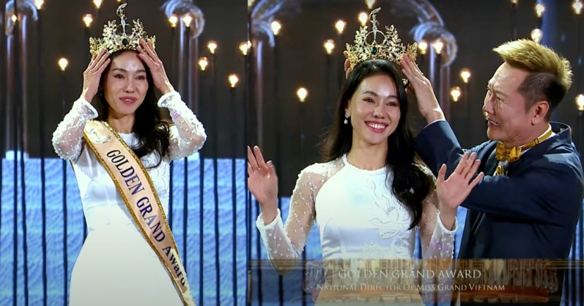 Bà Phạm Kim Dung được ông Nawat trao giải thưởng phụ Golden Grand Award (Ảnh: Chụp màn hình) Bà Phạm Kim Dung được ông Nawat trao giải thưởng phụ Golden Grand Award (Ảnh: Chụp màn hình)
