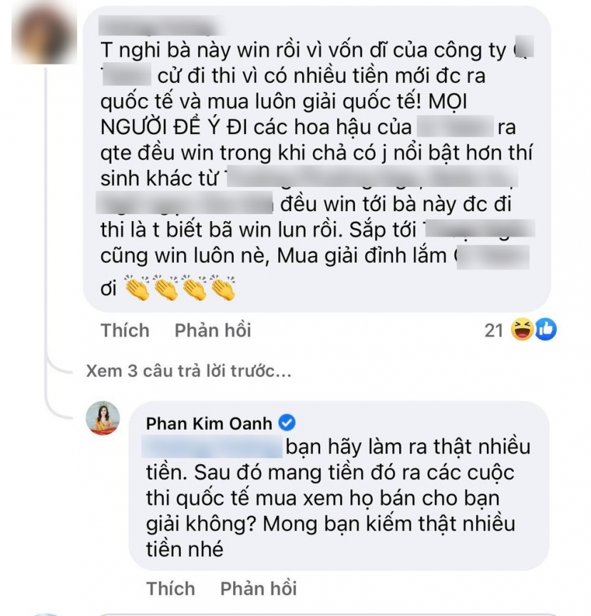 Động thái 'đáp trả' của Phan Kim Oanh khiến nhiều người chú ý (Ảnh: Chụp màn hình) Động thái 'đáp trả' của Phan Kim Oanh khiến nhiều người chú ý (Ảnh: Chụp màn hình)