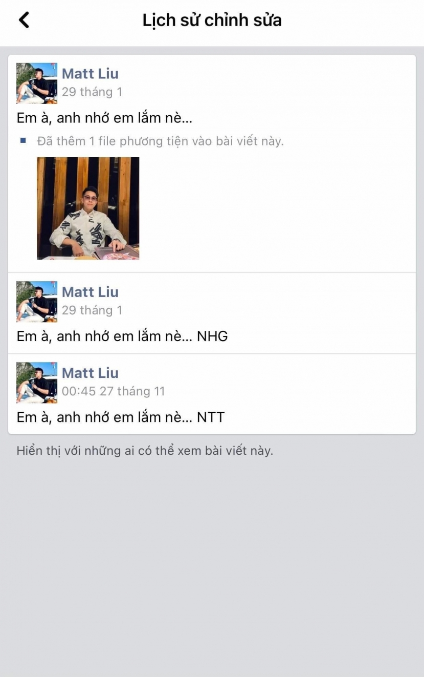 Matt Liu liên tục sửa dòng chú thích bài đăng trong quá khứ (Ảnh: Chụp màn hình) Matt Liu liên tục sửa dòng chú thích bài đăng trong quá khứ (Ảnh: Chụp màn hình)