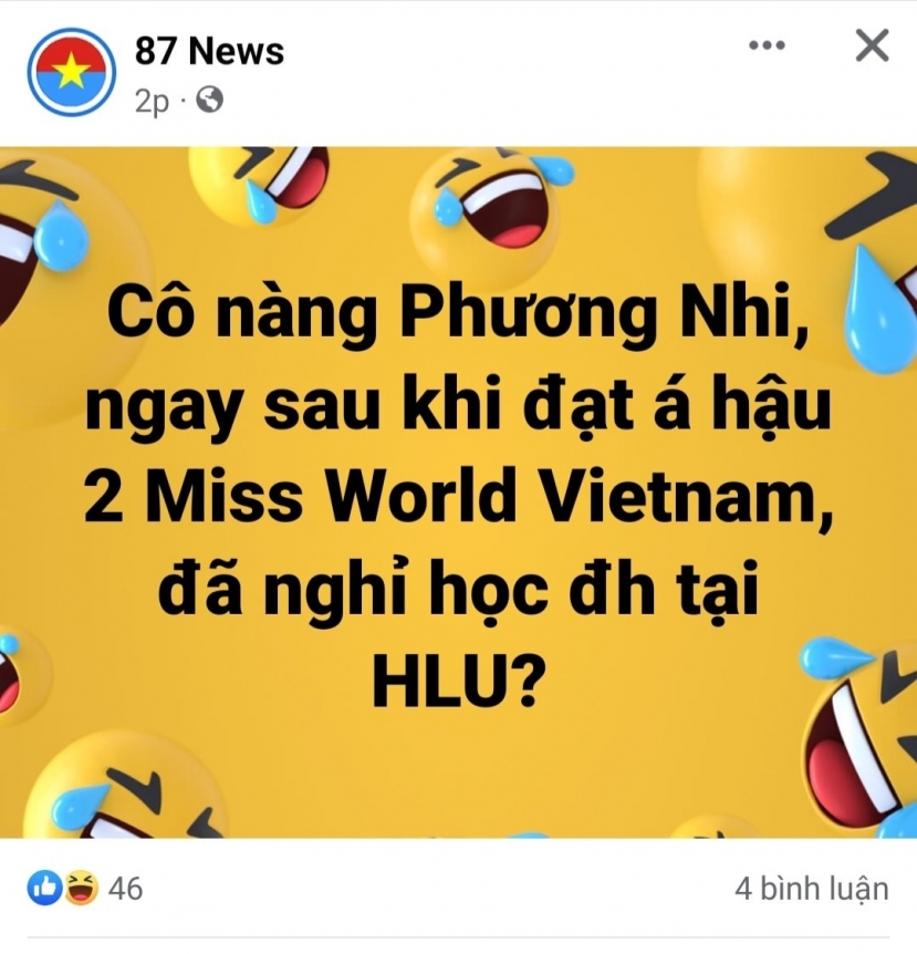 1 trang được cho là của sinh viên của Đại học Luật Hà Nội bất ngờ đăng tin nghi vấn Phương Nhi đã nghỉ học tại trường (Ảnh: Chụp màn hình) 1 trang được cho là của sinh viên của Đại học Luật Hà Nội bất ngờ đăng tin nghi vấn Phương Nhi đã nghỉ học tại trường (Ảnh: Chụp màn hình)