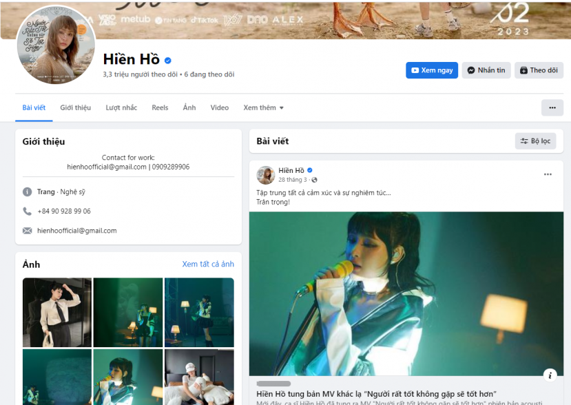 MXH của Hiền Hồ bị 'đóng băng' suốt thời gian dài (Ảnh: FBNV) MXH của Hiền Hồ bị 'đóng băng' suốt thời gian dài (Ảnh: FBNV)